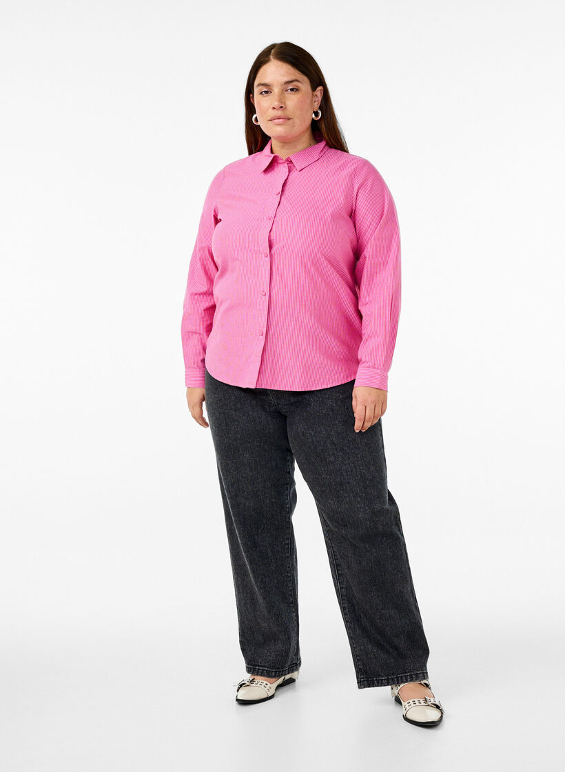 Lang&auml;rmliges Baumwollhemd, Rot, Model image number 1