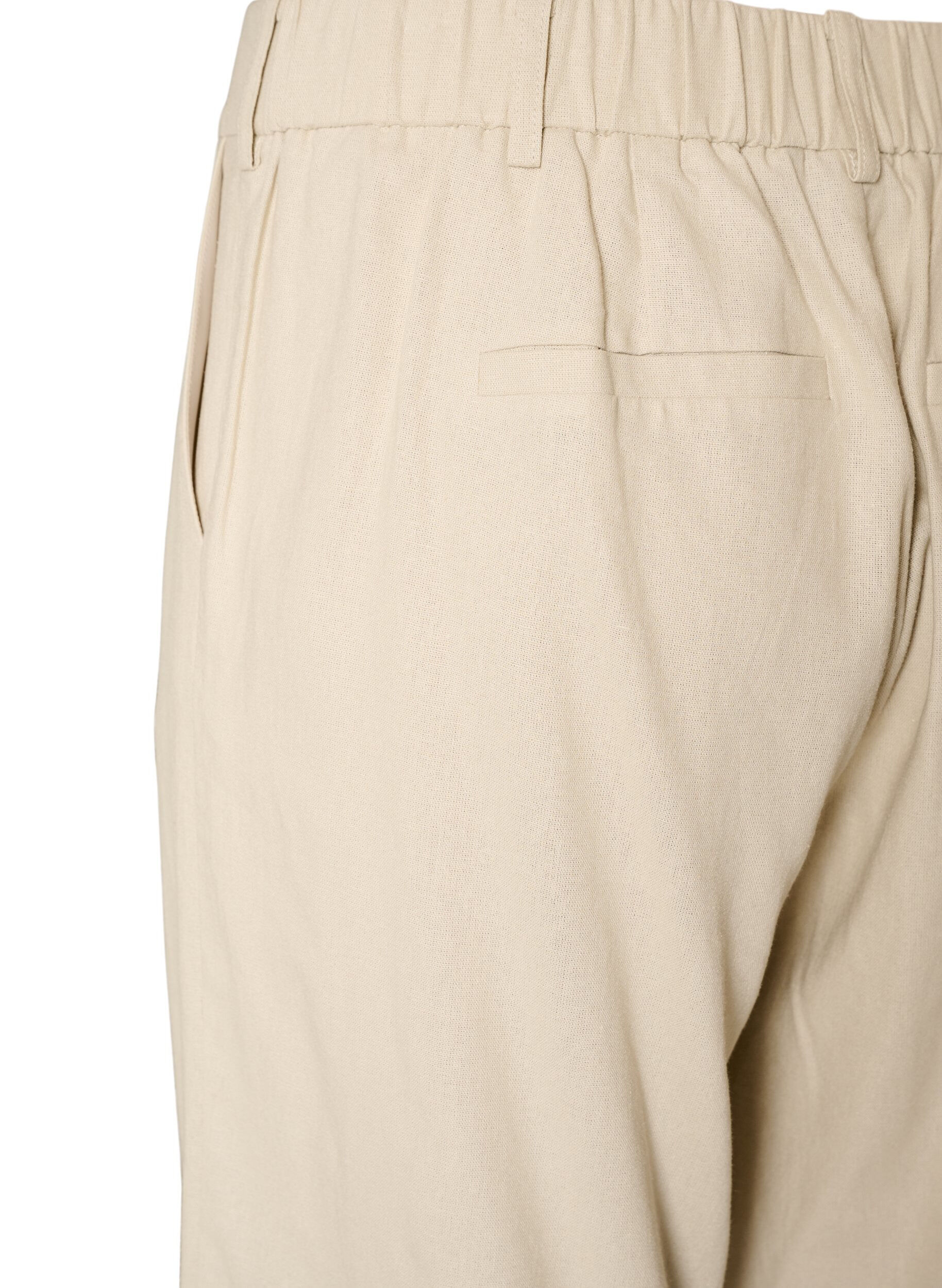ZizziHoch taillierte Bermudashorts aus Leinen und Viskose, Beige, Packshot image number 3