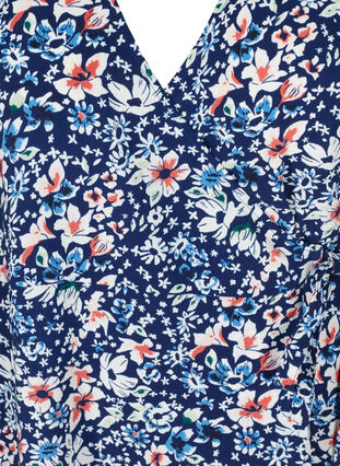Wickel-Kleid, Blue Flower AOP, Packshot image number 2