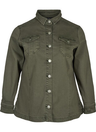 Kurze Jacke aus Baumwolle, Army Green, Packshot image number 0