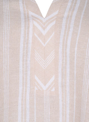 Gestreifte Bluse aus einer Leinen-Viskose-Mischung, Beige White Stripe, Packshot image number 2