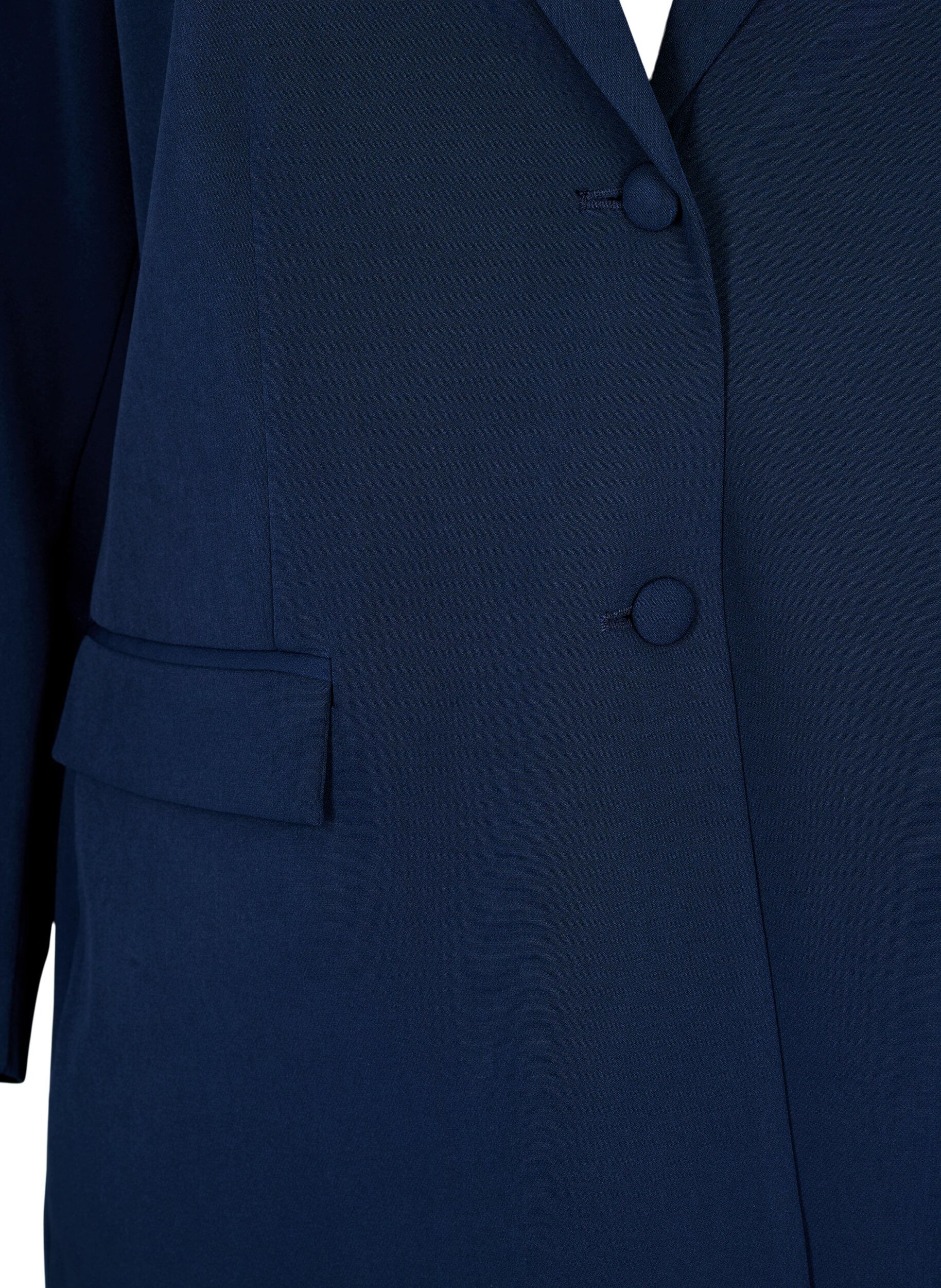ZizziKlassischer Blazer mit Knopfverschluss, Blau, Packshot image number 2