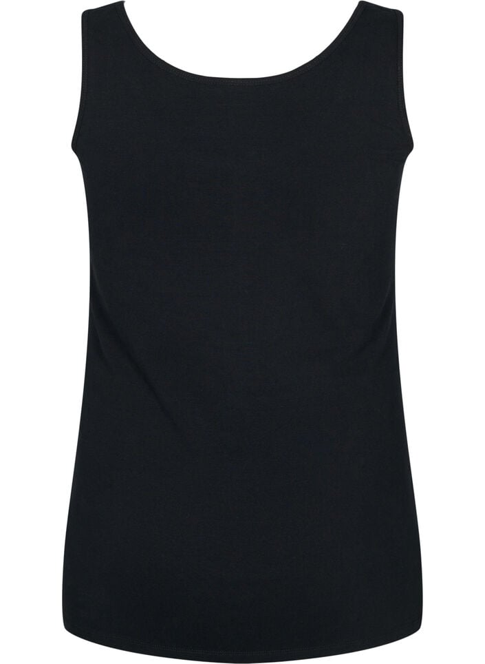 Einfarbiges basic Top aus Baumwolle, Schwarz, Packshot