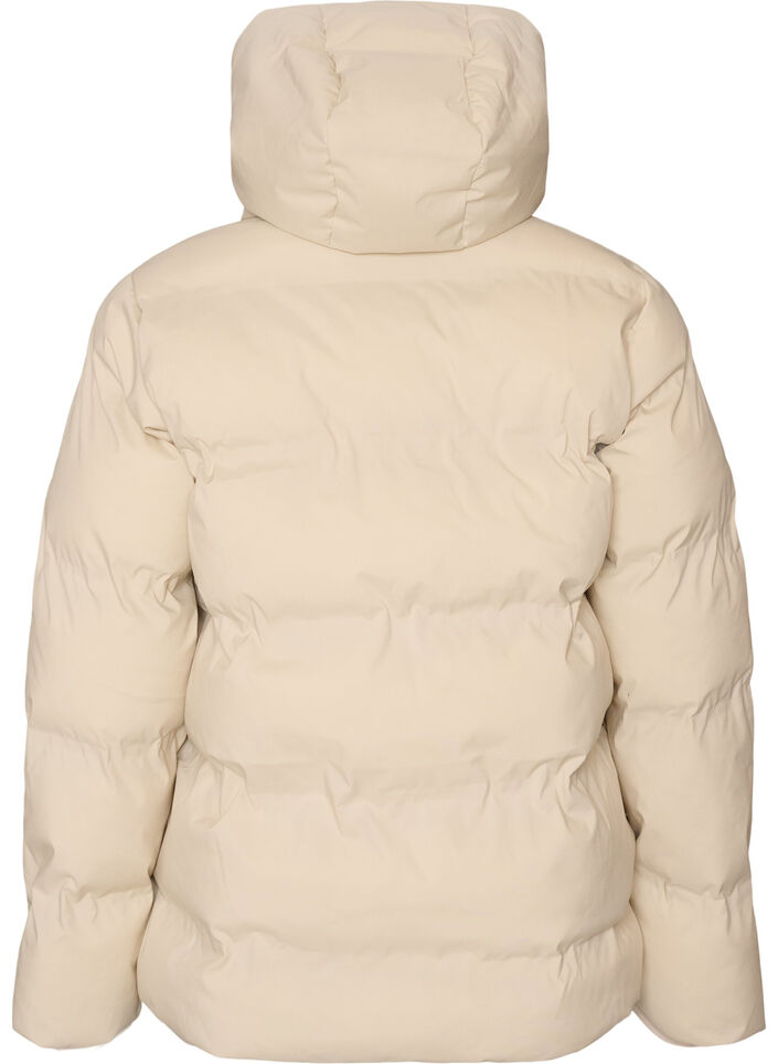 Kurze Steppjacke mit abnehmbarer Kapuze, Vanille, Packshot image number 1