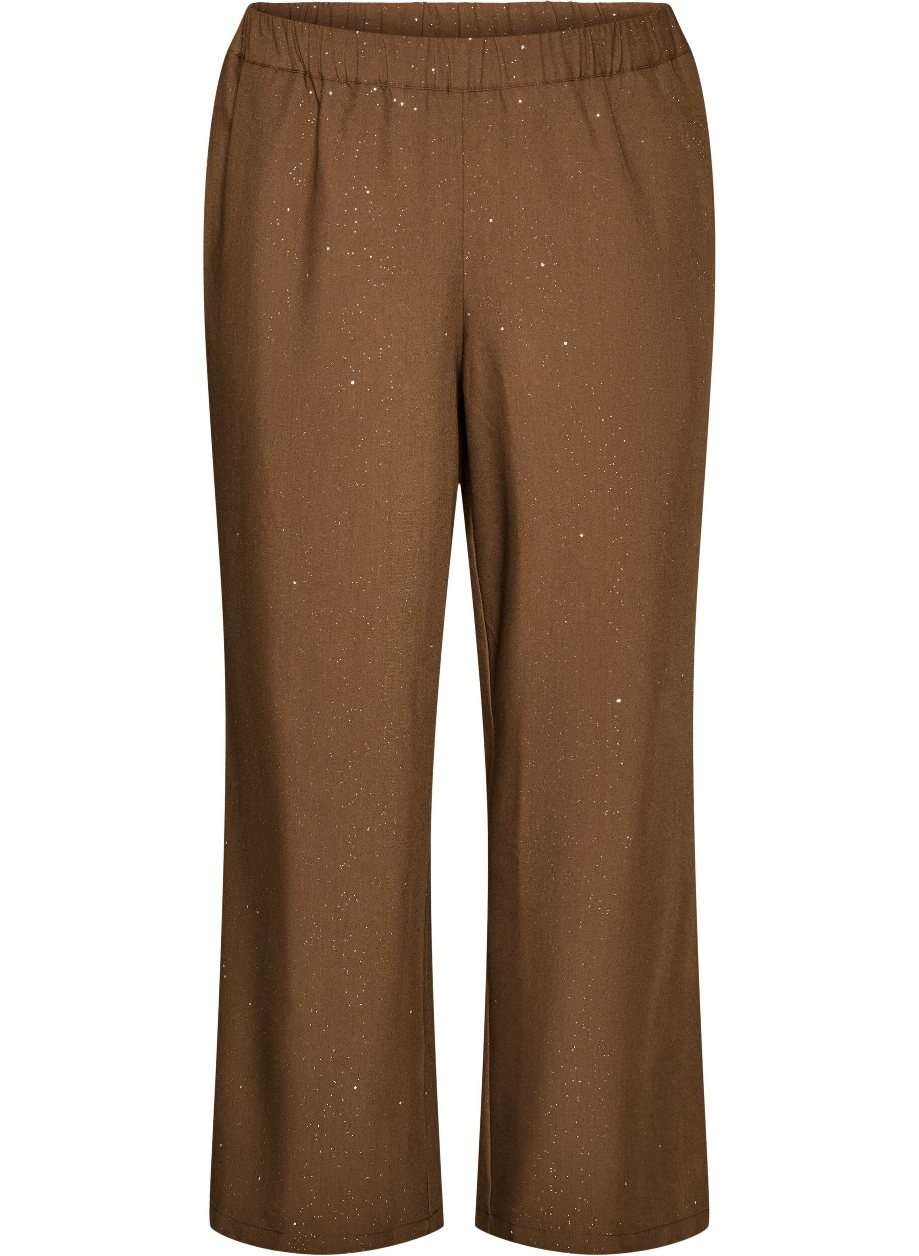 ZizziHose mit Glitzer und weitem Bein, Braun, Packshot image number 0