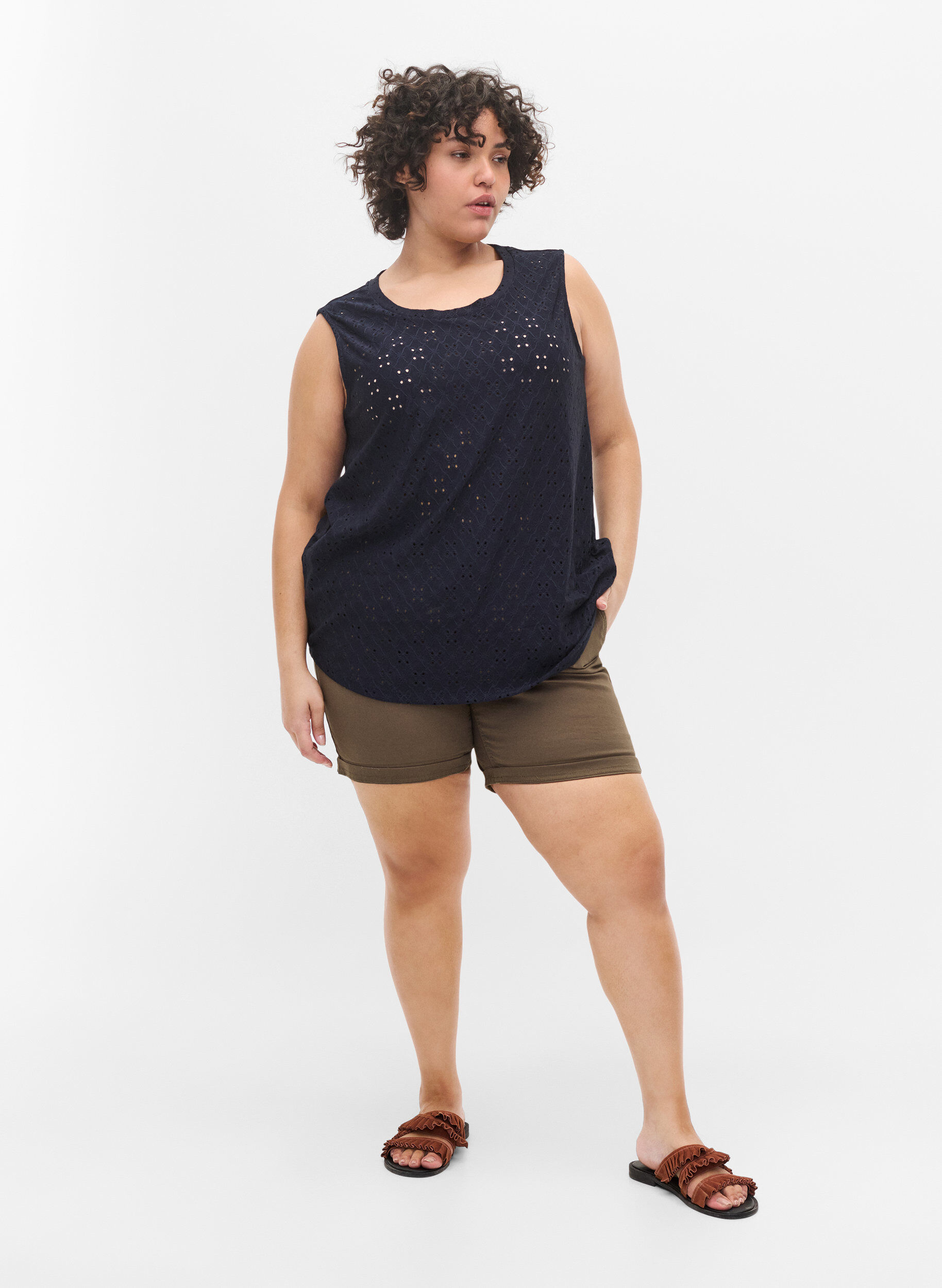 ZizziTop mit Lochstickerei, Night Sky, Model image number 2