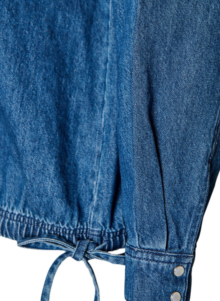Bluse aus Denim mit Balloon-Fit, Blau, Packshot