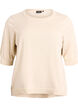 Fein gestrickte Bluse mit kurzen &Auml;rmeln, Beige, Packshot image number 0