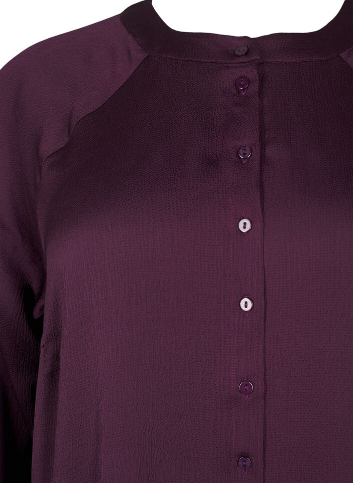 Lange Bluse mit Knöpfen und langen Ärmeln, Potent Purple, Packshot image number 2