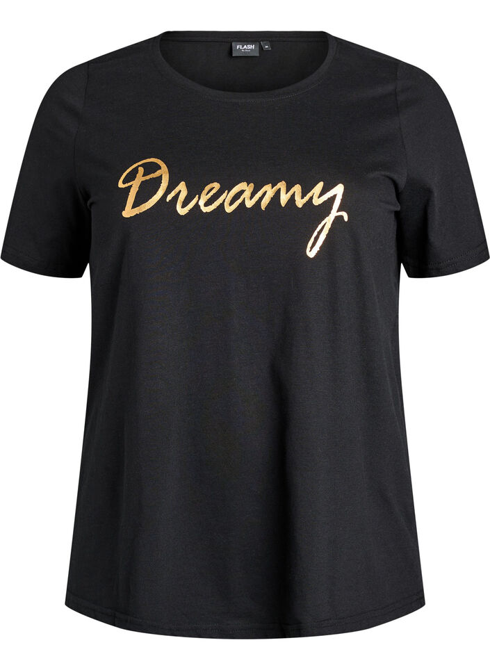 T-Shirt mit Print, Schwarz, Packshot image number 0