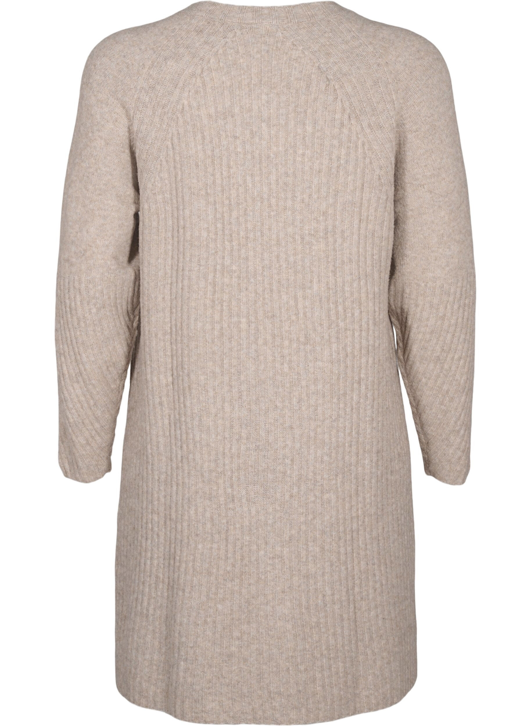ZizziRippstrickkleid mit Schlitz, Simply Taupe Mel., Packshot image number 1