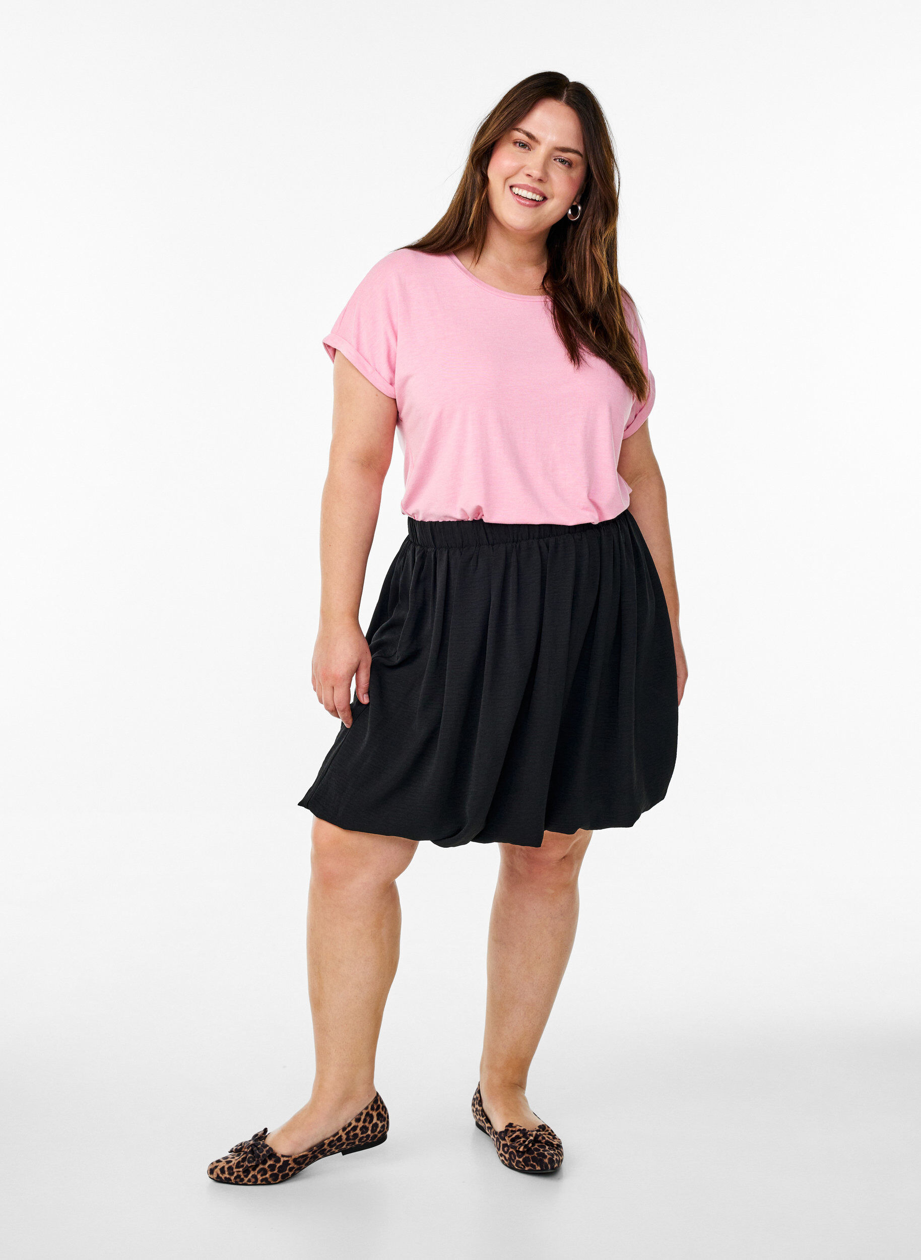 ZizziLockeres T-Shirt mit Rundhalsausschnitt, Pink, Model image number 1