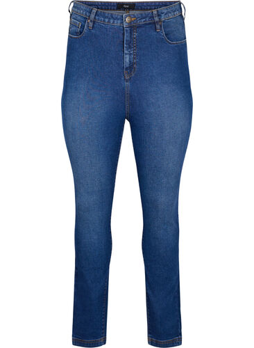 Hochtaillierte Bea-Jeans mit Super Slim Fit, Blue denim, Packshot image number 0