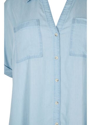 Kurzarm-Shirtkleid aus Lyocell (TENCEL™), Light blue denim, Packshot image number 2