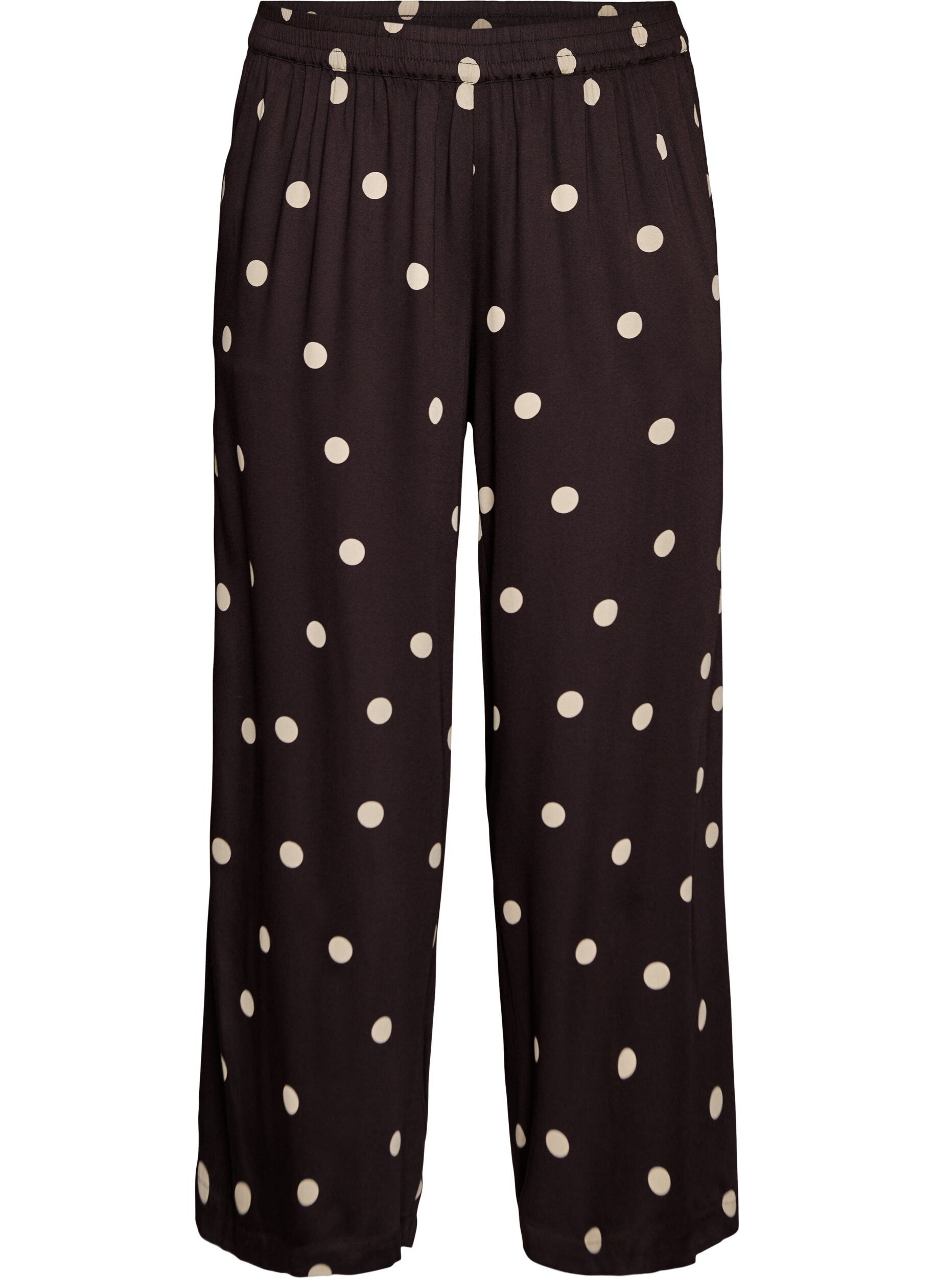 Hose aus Viskose mit Polka Dots und weitem Bein