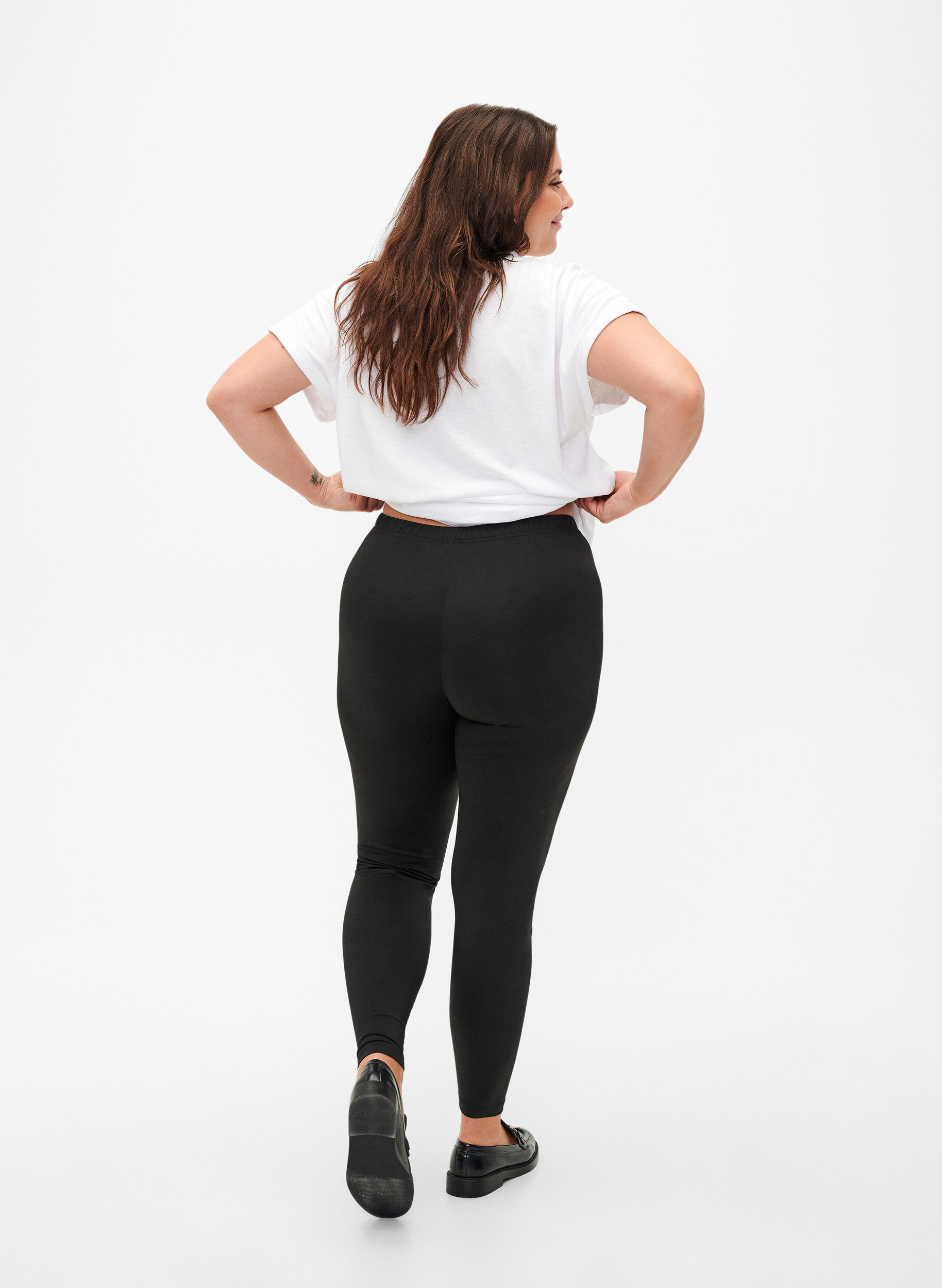 Zizzi2-pack Basic Leggings, Schwarz, Model image number 2