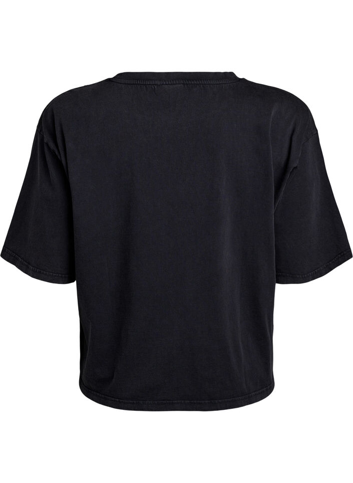 Boxy T-Shirt mit Perlen und Strasssteinen, Grau, Packshot image number 1