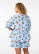 Shorts aus Baumwolle mit Tomaten-Print und hoher Taille, Blau, Model image number 2