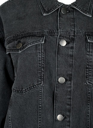 Locker sitzende Jeansjacke mit Abnutzungsdetails, Dark Grey Denim, Packshot image number 2