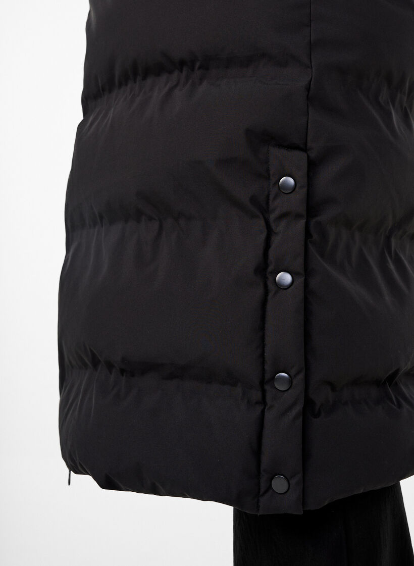 Langer Winter-Steppmantel mit Kapuze, Schwarz, Model image number 3
