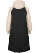 Lange Colorblock-Winterjacke mit Kapuze, Black Comb, Packshot image number 1