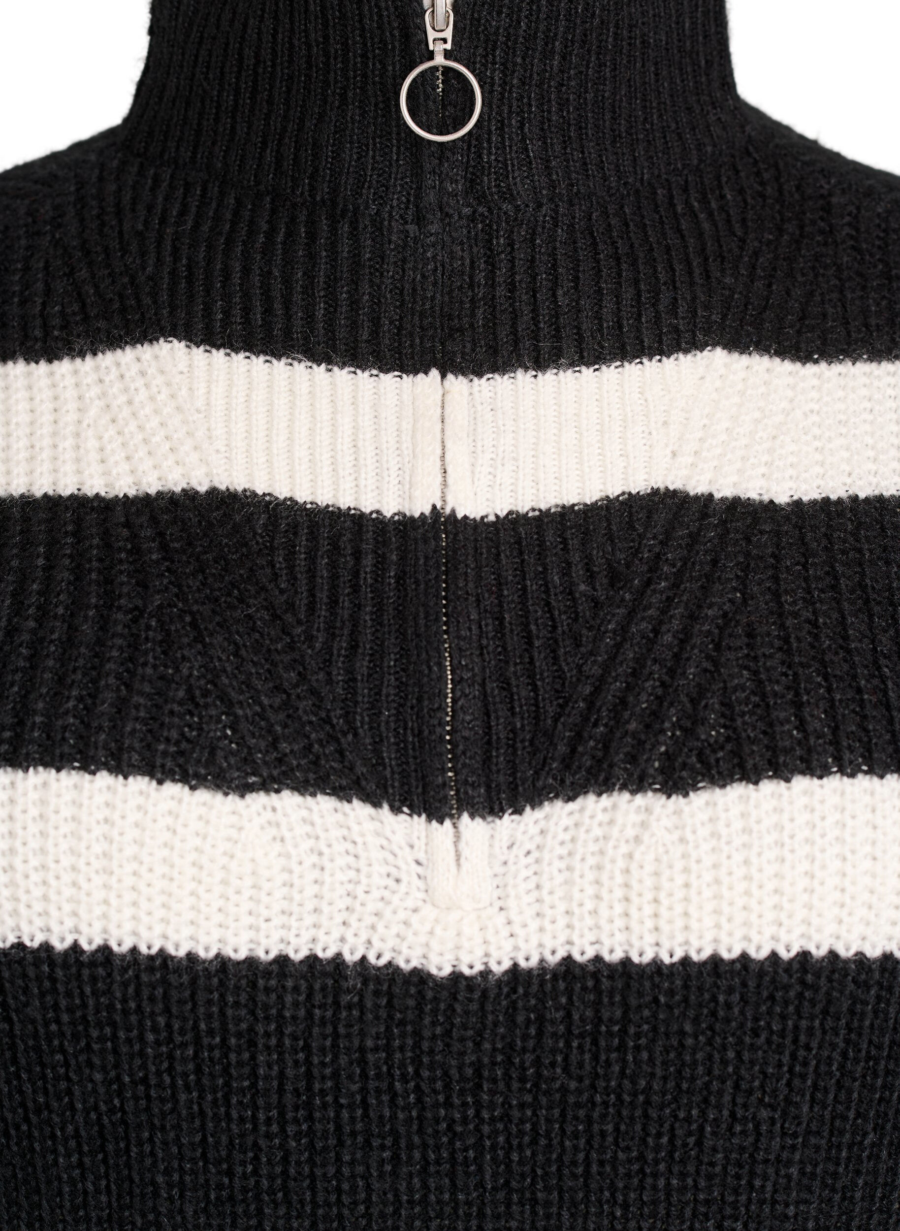 ZizziFLASH &ndash; Strickpullover mit hohem Kragen und Rei&szlig;verschluss, Schwarz, Packshot image number 2