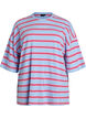 Oversize-T-Shirt mit Streifen und 1/2-&Auml;rmeln, Blau, Packshot image number 0