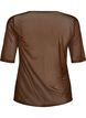 Top aus Mesh mit kurzen &Auml;rmeln und Rundhalsausschnitt, Braun, Packshot image number 1