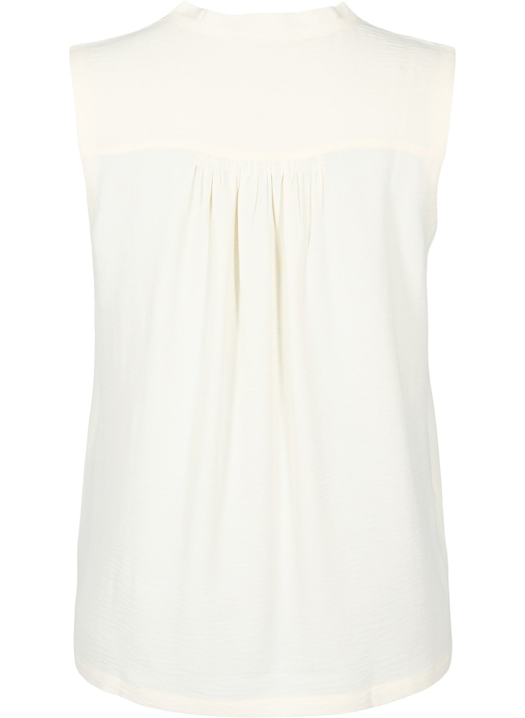 Zizzi&Auml;rmelloses Oberteil mit Faltendetails, Vanille, Packshot image number 1