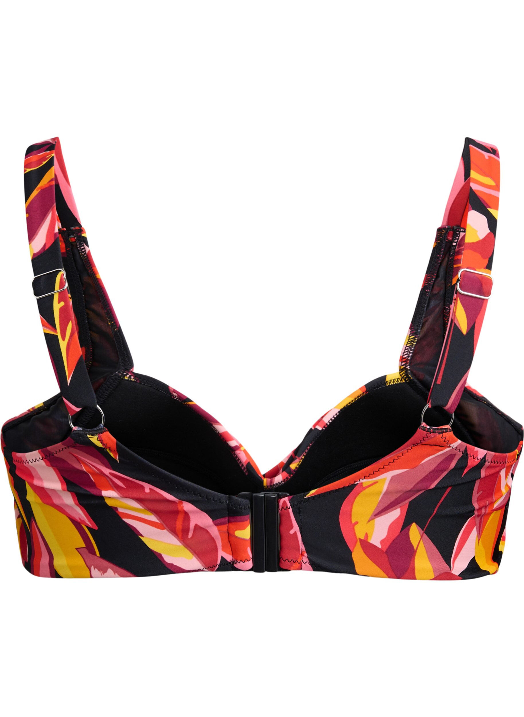 ZizziWattierter Bikini-Oberteil mit Print, Rot, Packshot image number 1