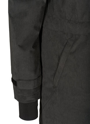 Wasserdichte Jacke mit Kapuze und verstellbarer Taille, Black, Packshot image number 3