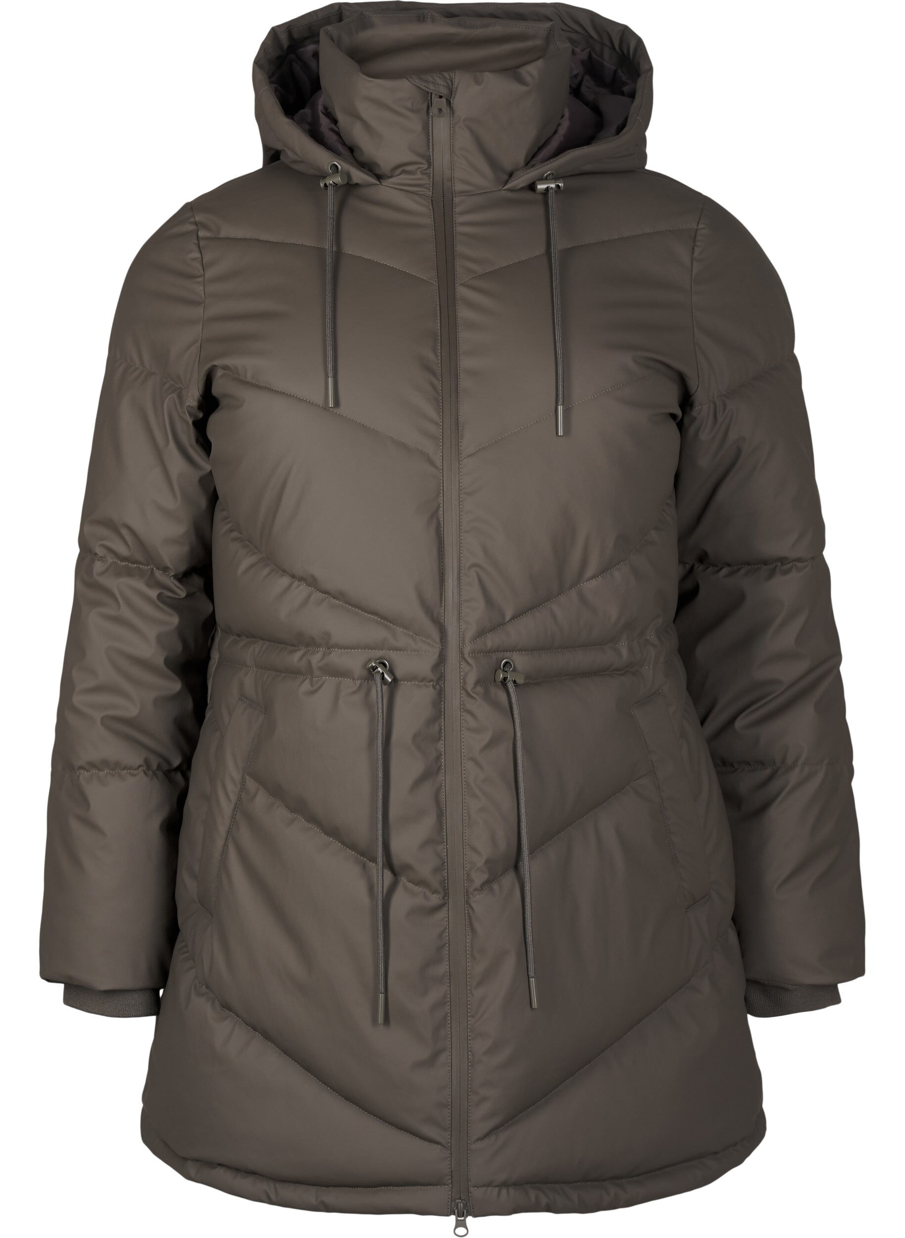 ZizziWasserabweisende Steckenjacke mit Kapuze, Braun, Packshot image number 0