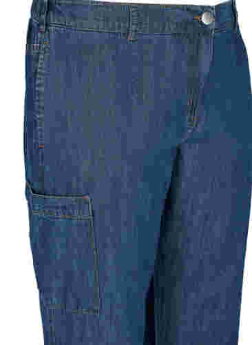 Cargo-Jeans mit Taschen, Dark blue denim, Packshot image number 2