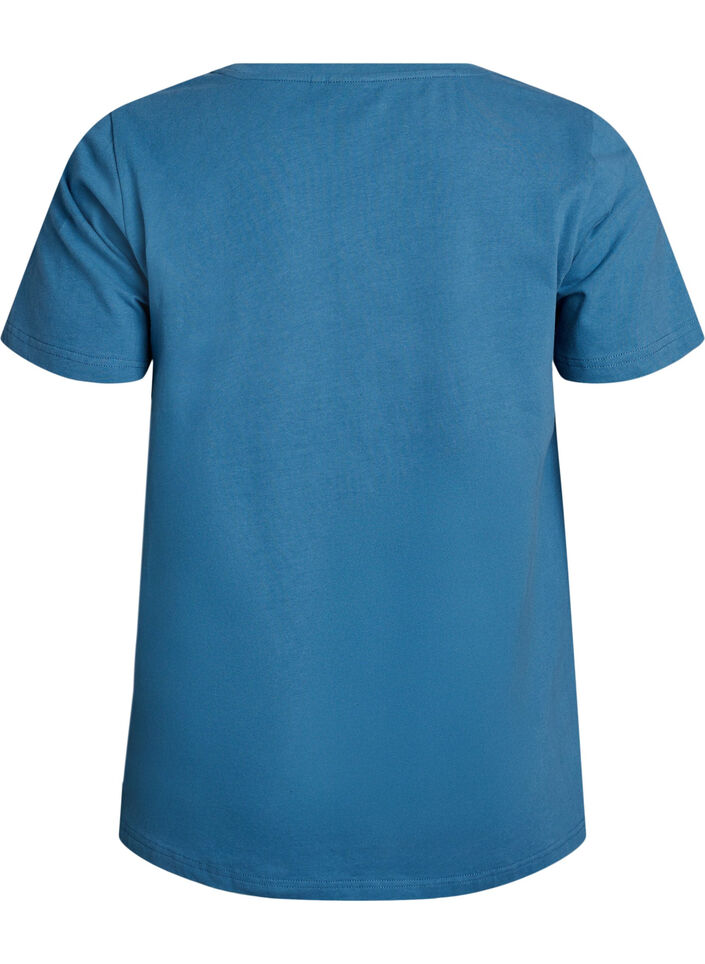 Einfarbiges Basic-T-Shirt aus Baumwolle, Grau, Packshot image number 1