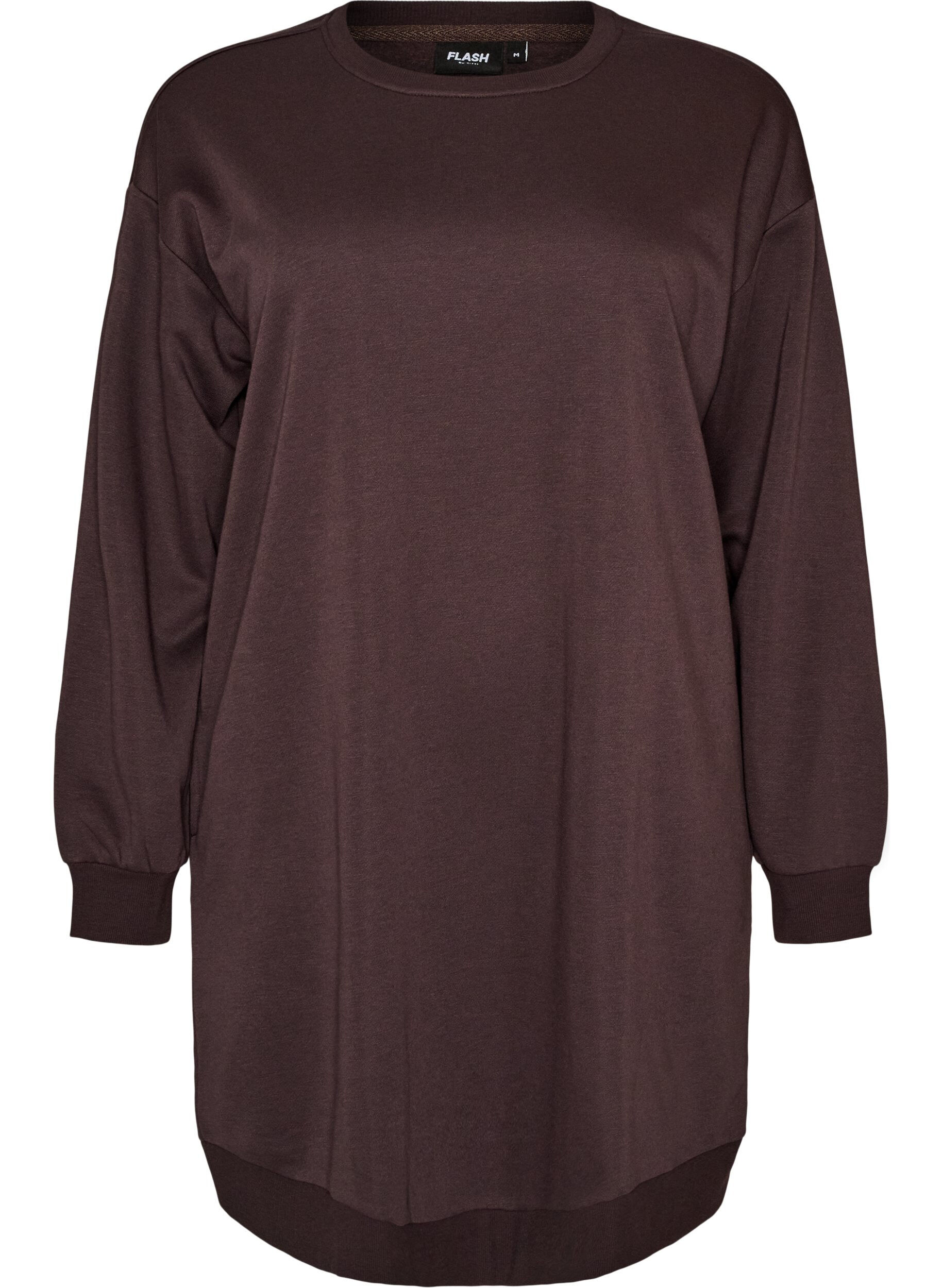 ZizziLockeres Sweatkleid mit Taschen, Braun, Packshot image number 0