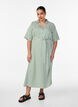 Kn&ouml;chellanges Hemdblusenkleid mit Bindeg&uuml;rtel und Streifen, Gr&uuml;n, Model image number 0