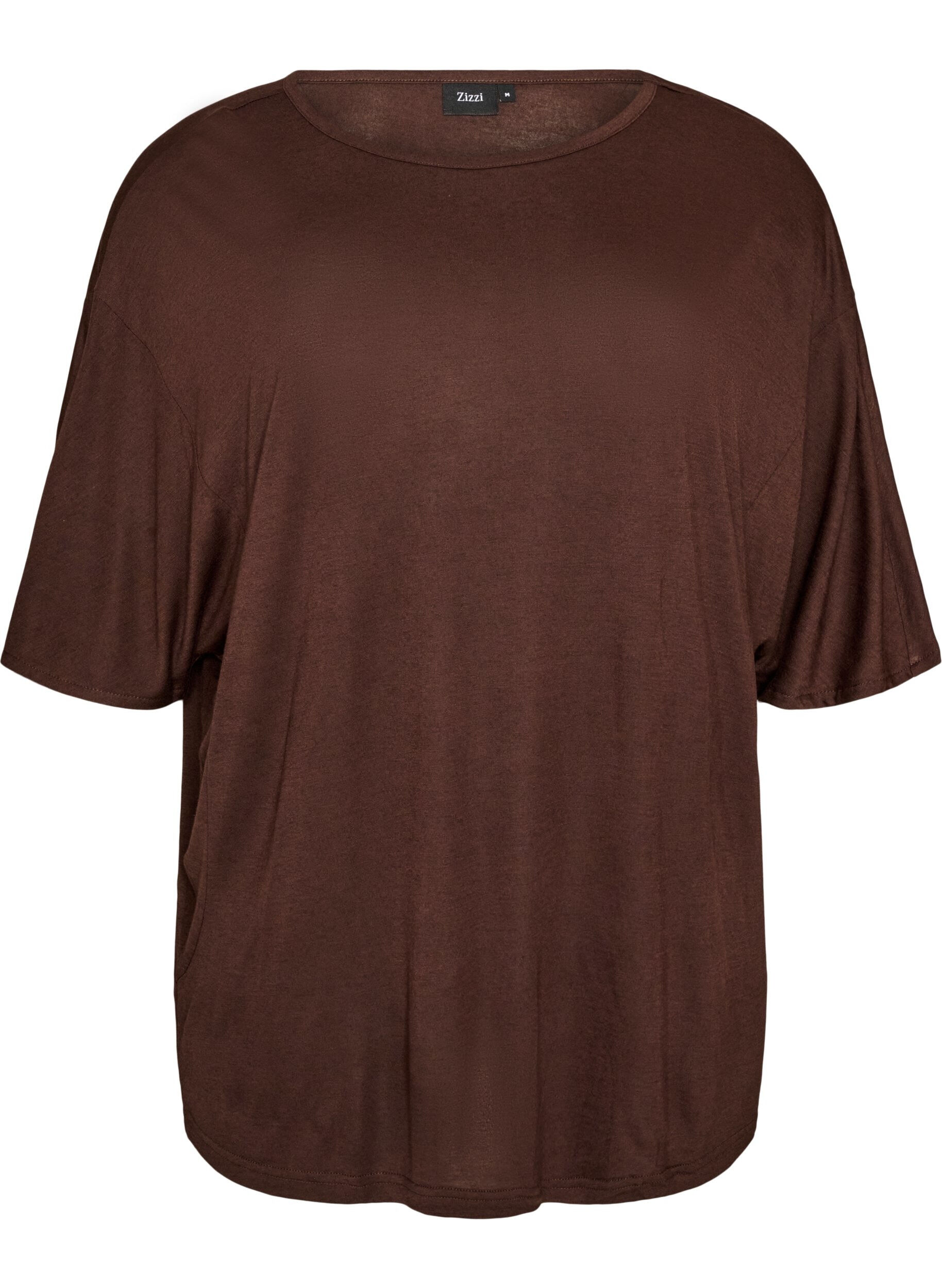 ZizziLockeres T-Shirt aus Viskose-Jersey, Braun, Packshot image number 0