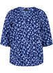 Florale Bluse mit 3/4-Ärmeln, M. Blue Flower AOP, Packshot image number 0