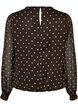 Gepunktete Bluse aus Chiffon mit transparenten &Auml;rmeln, Braun, Packshot image number 1