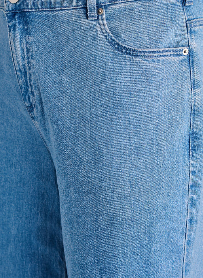 Wide-Leg-Jeans mit hoher Taille, Blau, Packshot