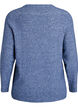 Melierte Strickbluse mit Rundhalsausschnitt, Blau, Packshot image number 1