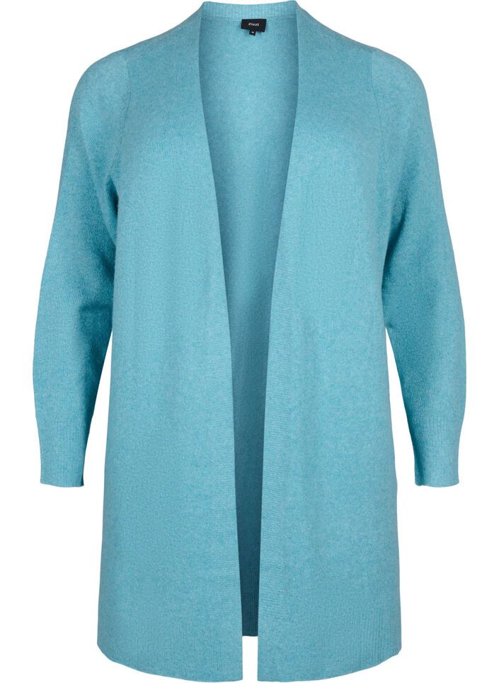 Lange Strickjacke mit offener Vorderseite, Reef Water Mel., Packshot image number 0