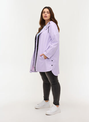 Regenjacke mit Kapuze und Taschen, Pastel Lilac, Model image number 3