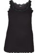 Top mit Spitzensaum, Schwarz, Packshot image number 0
