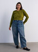 Langarm-Basic-T-Shirt mit Rundhalsausschnitt, Gr&uuml;n, Model image number 1