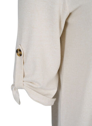 Bluse mit Knöpfen und 3/4-Ärmeln, Pumice Stone Melange, Packshot image number 3