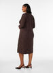 Midikleid mit gewellter Struktur und langen &Auml;rmeln, Braun, Model image number 1