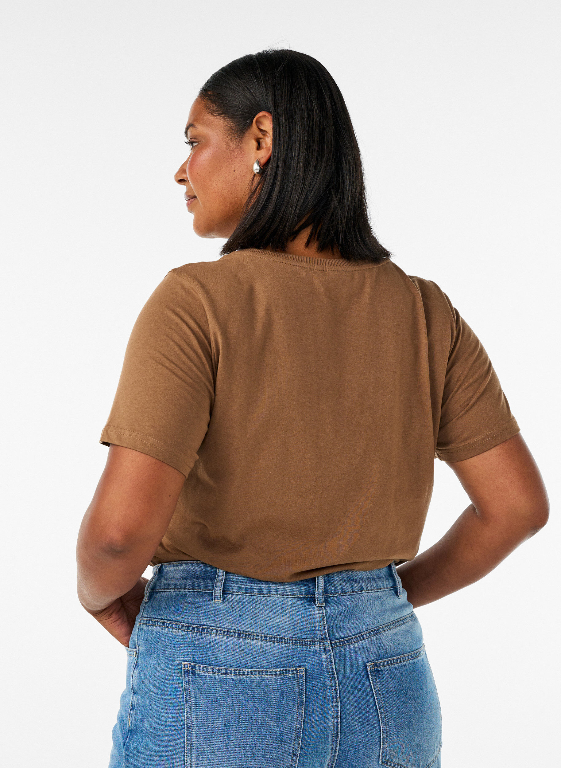 ZizziT-Shirt aus Baumwolle mit Print, Braun, Model image number 2