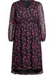 Kleid aus Chiffon mit Blumenmuster und langen &Auml;rmeln, Schwarz, Packshot image number 0
