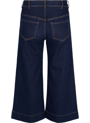 Cropped Jeans mit breitem Bein, Unwashed, Packshot image number 1